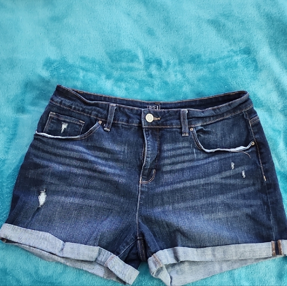 Time and Tru Distressed Blue Jean Shorts